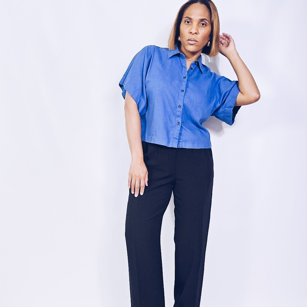 BR Linen Crop Blouse